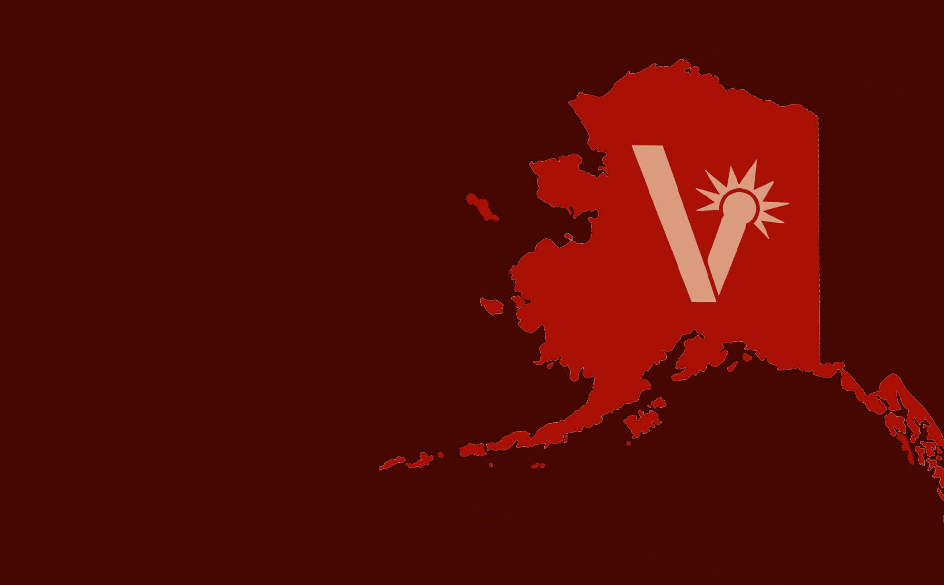 Vital Laser Restoration logo over the state of Alaska